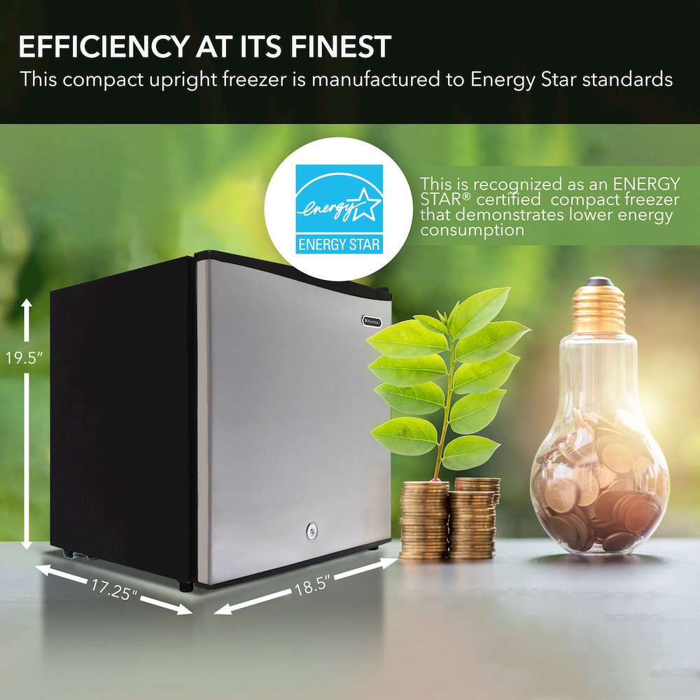 Energy Star Upright Freezer with Lock – Stainless Steel. Picture 8