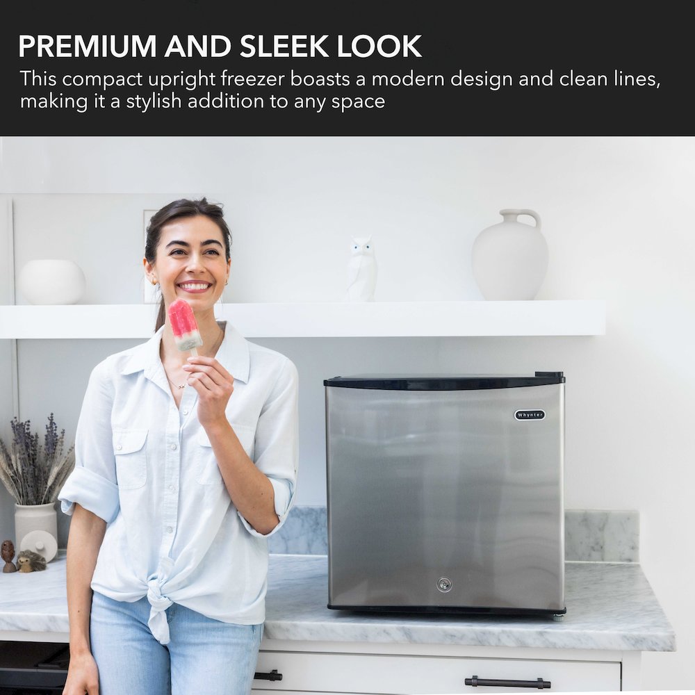 Energy Star Upright Freezer with Lock – Stainless Steel. Picture 6