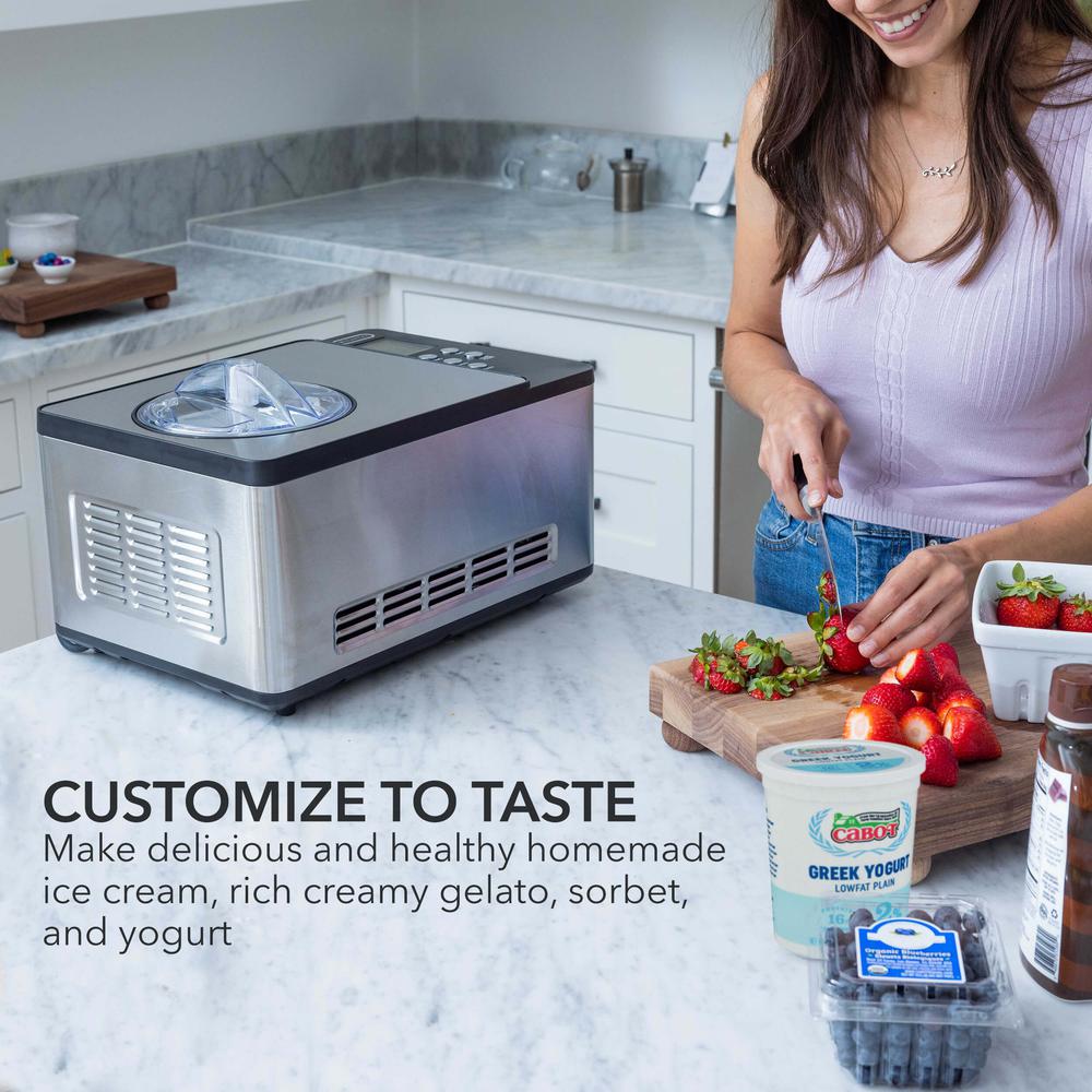 Ice Cream Maker 2 Quart Capacity Stainless Steel Bowl & Yogurt Function. Picture 2
