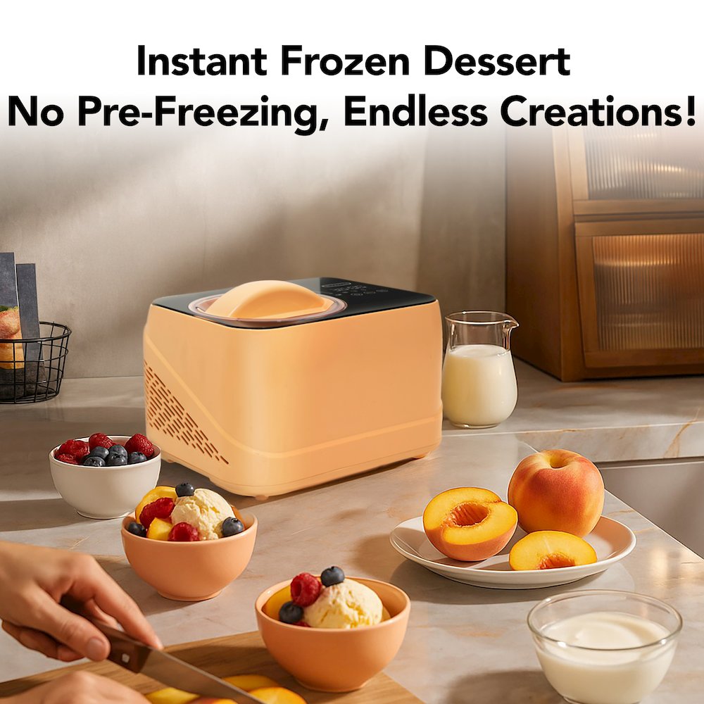 .8 Quart Compact Automatic Ice Cream Maker with Stainless Steel Bowl. Picture 2