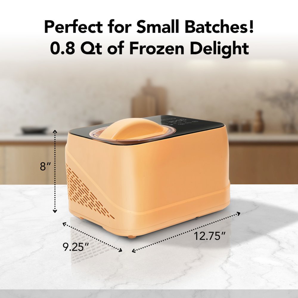 .8 Quart Compact Automatic Ice Cream Maker with Stainless Steel Bowl. Picture 5