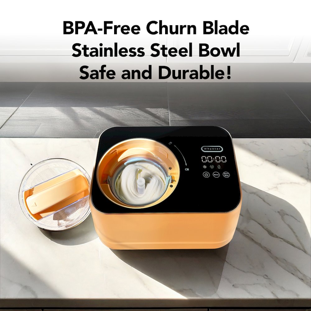 .8 Quart Compact Automatic Ice Cream Maker with Stainless Steel Bowl. Picture 8