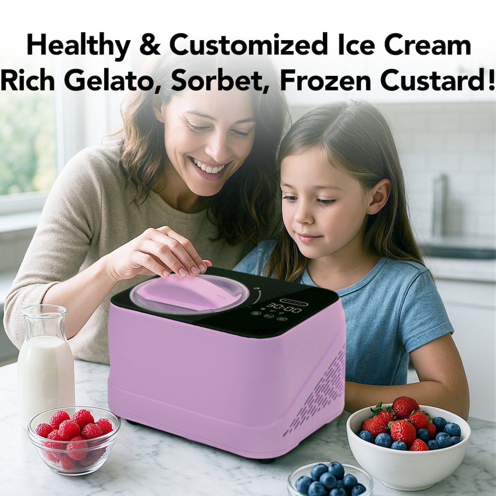 .8 Quart Compact Automatic Ice Cream Maker with Stainless Steel Bowl. Picture 9