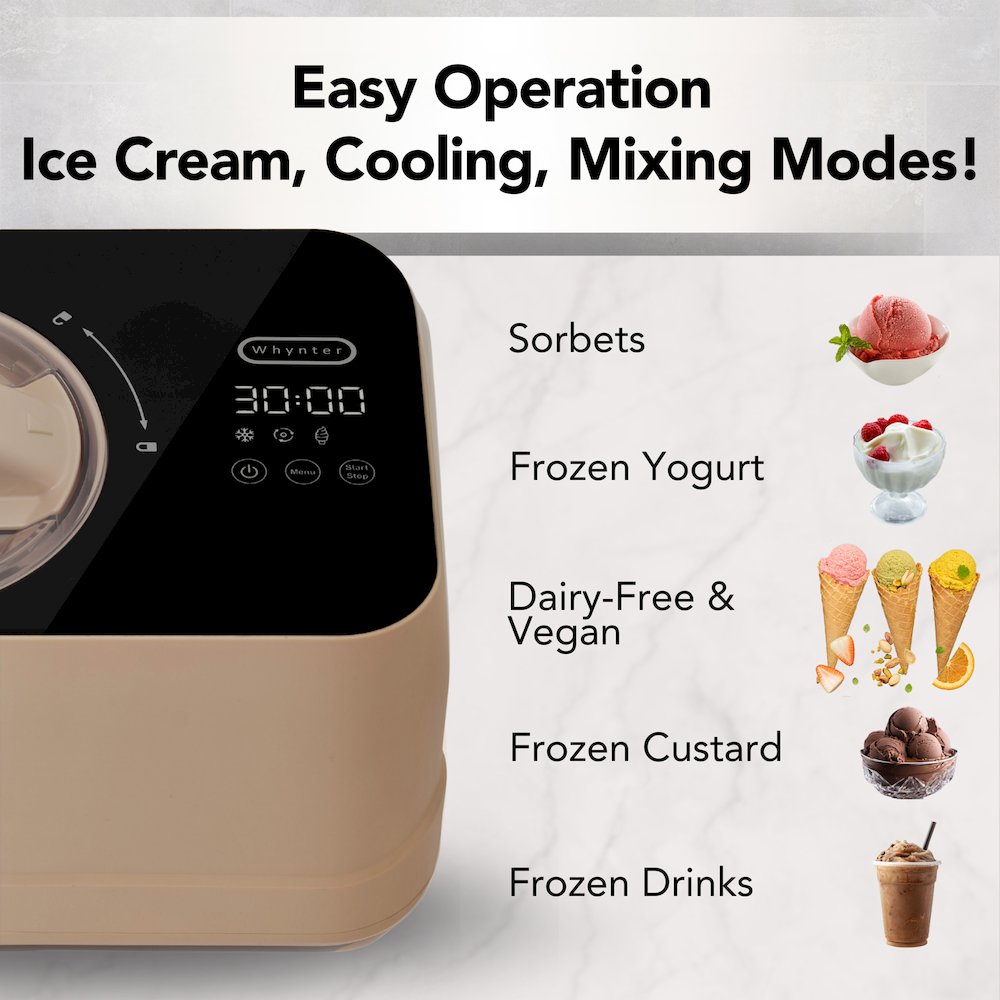 .8 Quart Compact Automatic Ice Cream Maker with Stainless Steel Bowl. Picture 4
