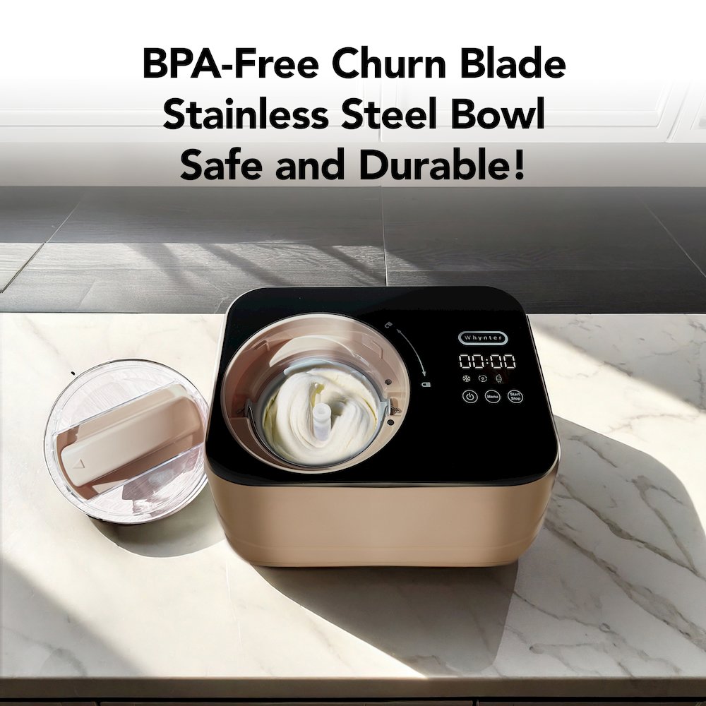 .8 Quart Compact Automatic Ice Cream Maker with Stainless Steel Bowl. Picture 8