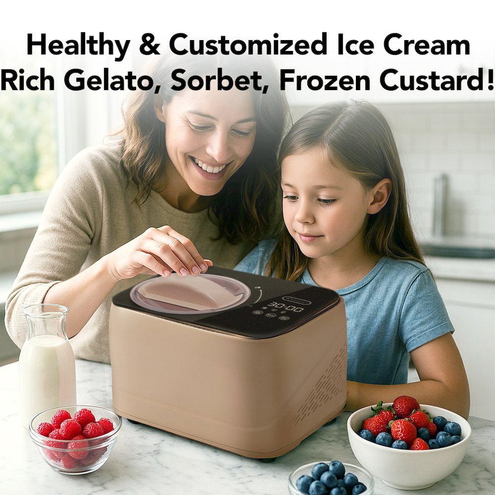 .8 Quart Compact Automatic Ice Cream Maker with Stainless Steel Bowl. Picture 9