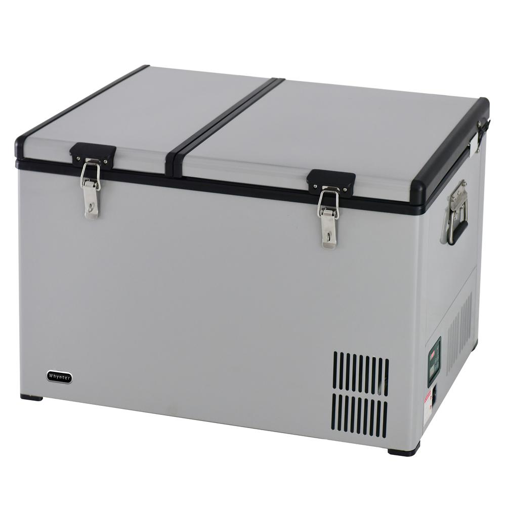 FM-901DZ 90 Quart Dual Zone Portable Fridge/Freezer with 12V Option and Wheels. Picture 1