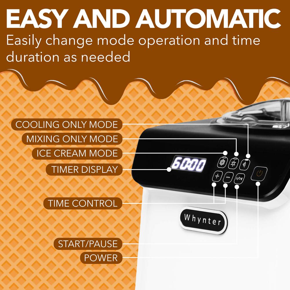 ICM-128WS 1.28 Quart Compact Upright Automatic Ice Cream Maker. Picture 4