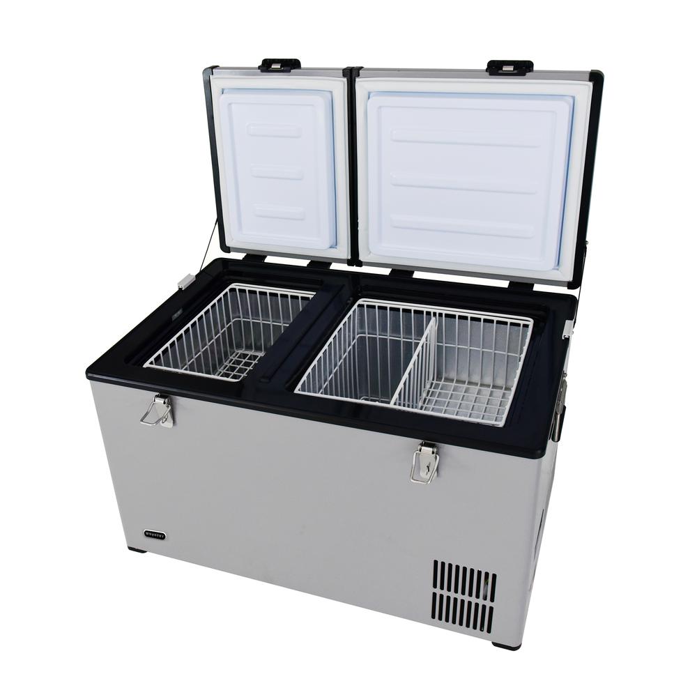 FM-901DZ 90 Quart Dual Zone Portable Fridge/Freezer with 12V Option and Wheels. Picture 5