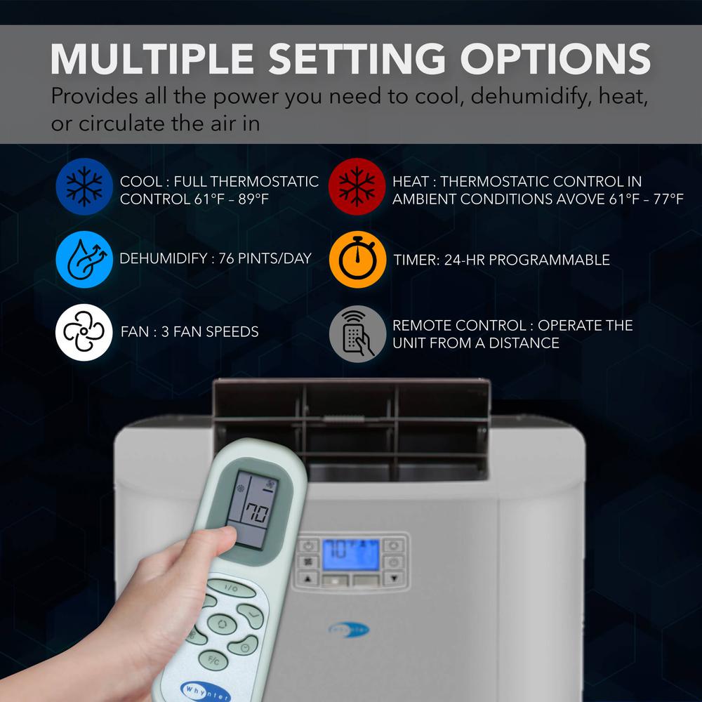 Elite 12000 BTU Dual Hose Digital Portable Air Conditioner. Picture 4