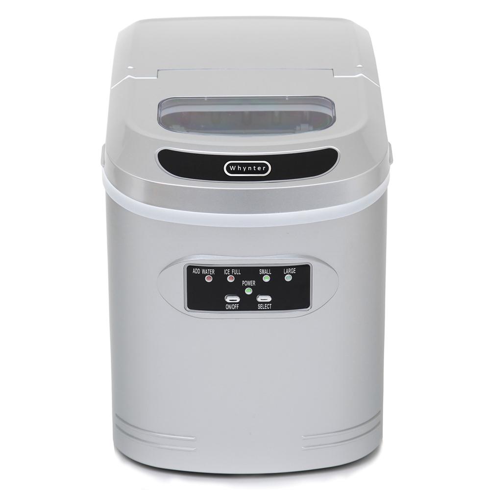 Compact Portable Ice Maker 27 lb capacity - Metallic Silver. Picture 1