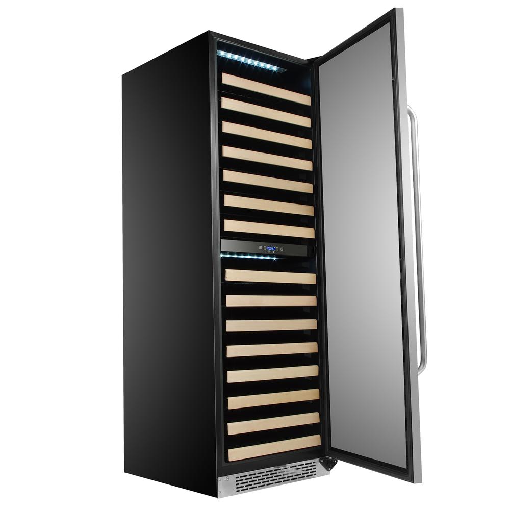 164 Bottle Built-in Stainless Steel Dual Zone Compressor Wine Refrigerator. Picture 4
