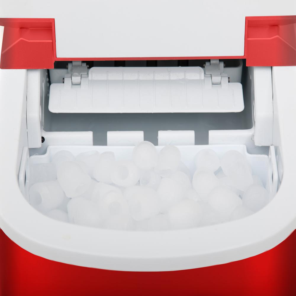 Compact Portable Ice Maker 27 lb capacity - Red. Picture 6