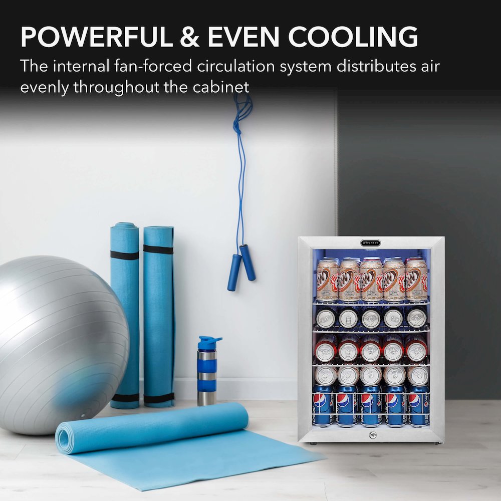 Can Freestanding Beverage Refrigerator cooler With Lock Stainless Steel. Picture 13