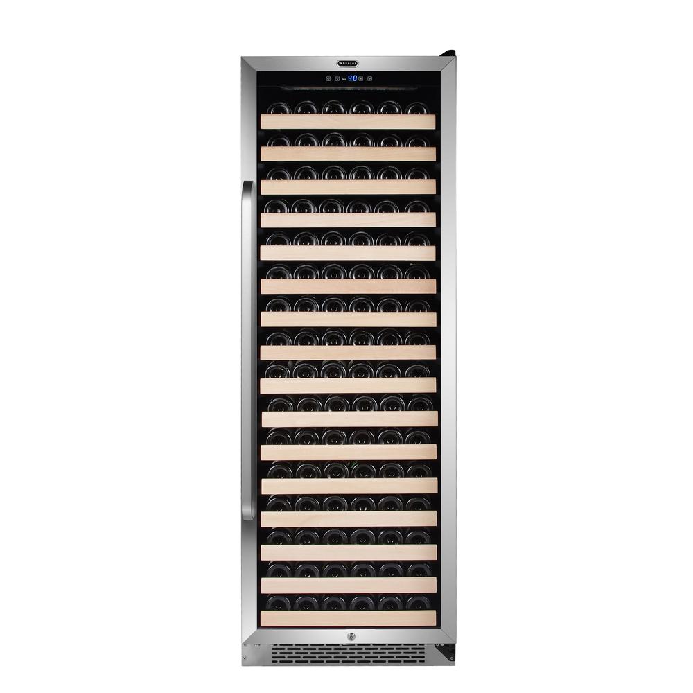 166 Bottle Built-in Stainless Steel Compressor Wine Refrigerator. Picture 1
