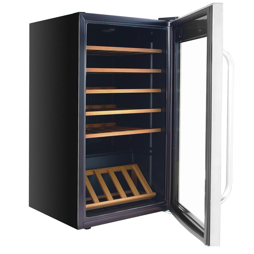 34 Bottle Freestanding Stainless Steel Wine Refrigerator with Display Shelf. Picture 6