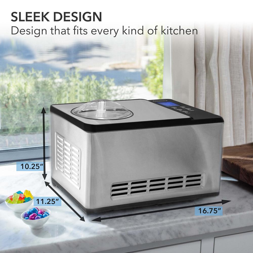 Ice Cream Maker 2 Quart Capacity Stainless Steel Bowl & Yogurt Function. Picture 5