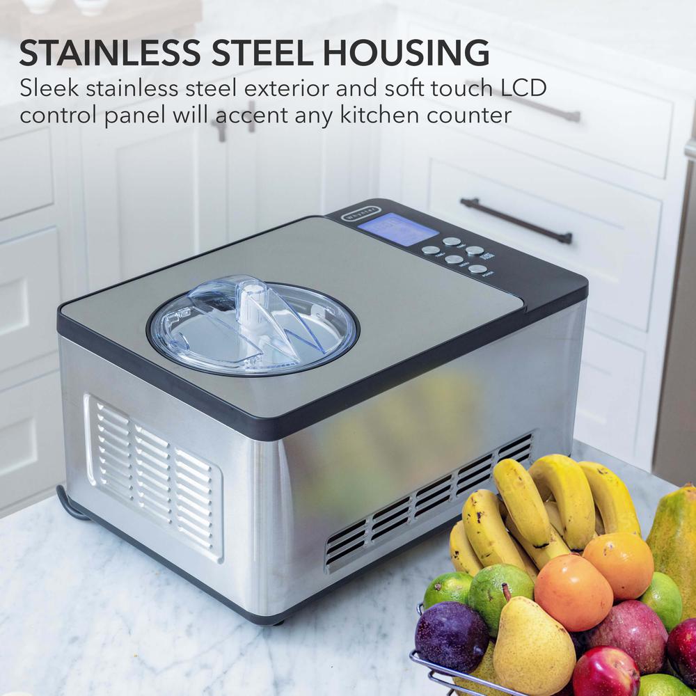 Ice Cream Maker 2 Quart Capacity Stainless Steel Bowl & Yogurt Function. Picture 4