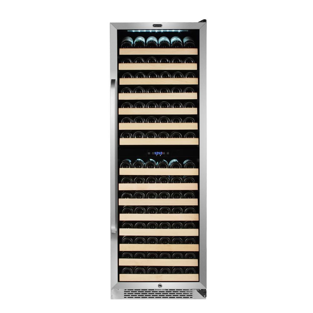 164 Bottle Built-in Stainless Steel Dual Zone Compressor Wine Refrigerator. Picture 1