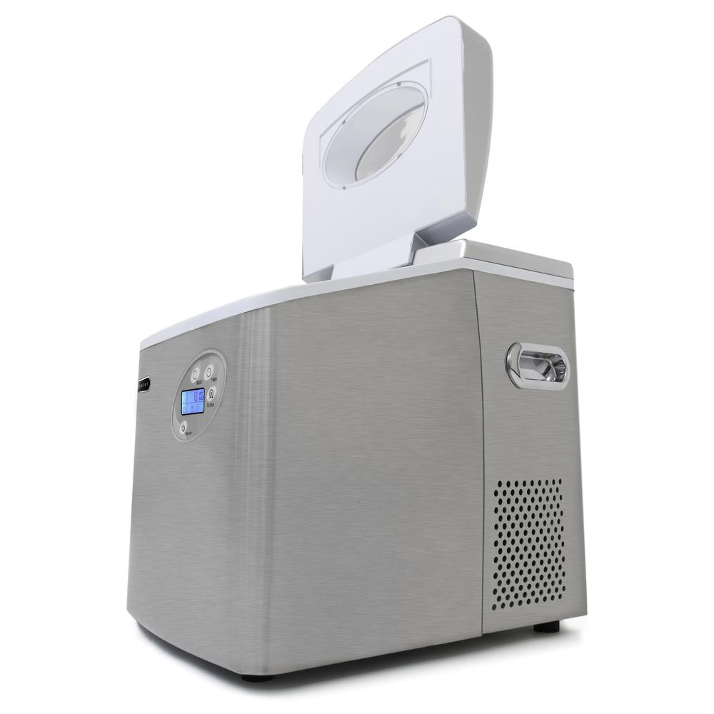 Portable Ice Maker with 49lb Capacity Stainless Steel with Water Connection. Picture 4