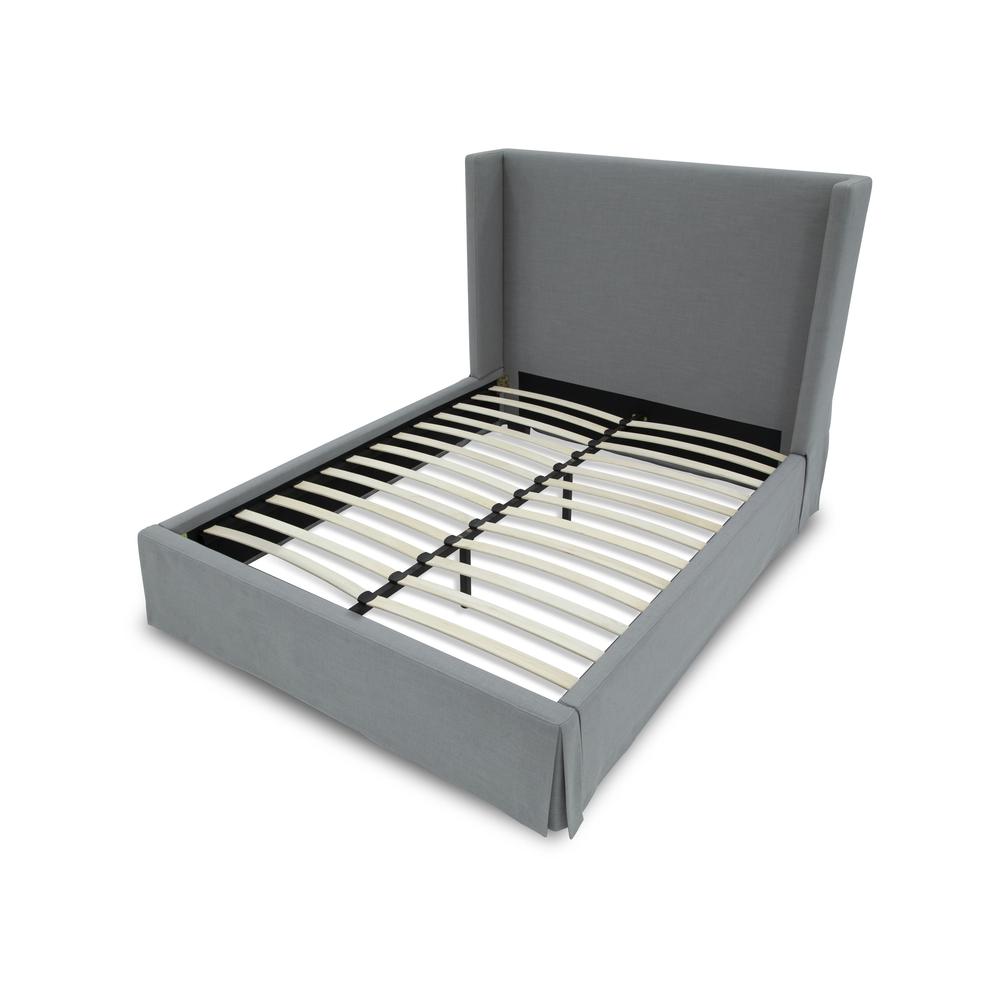 Cresta Upholstered Skirted Panel Bed in Fog. Picture 7