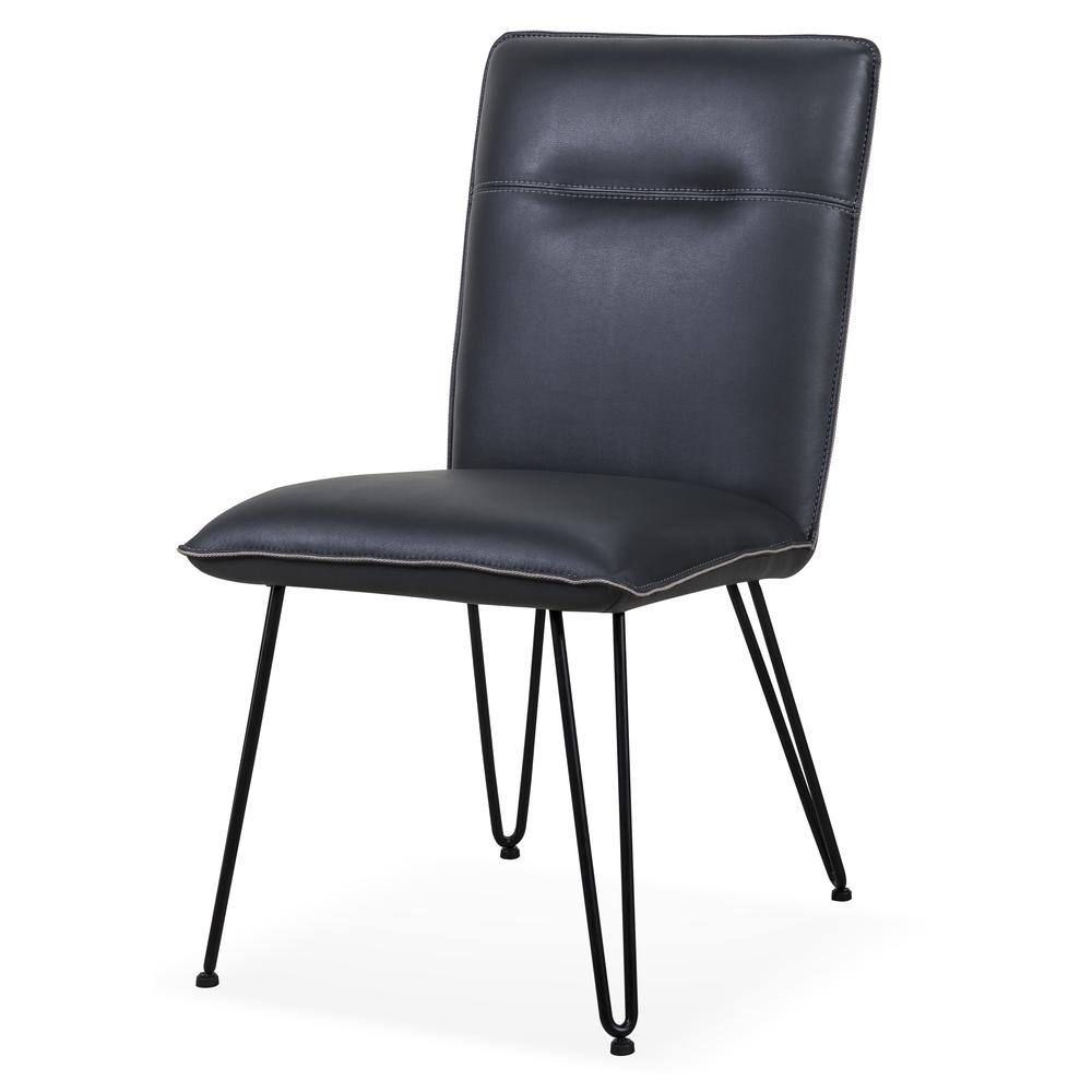 Demi Hairpin Leg Modern Dining Chair in Cobalt, set of 2. Picture 4