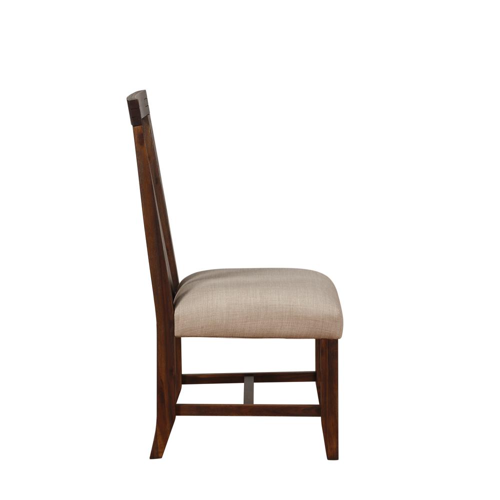 Meadow Solid Wood Upholstered Dining Chair in Brick Brown, set of 2. Picture 6