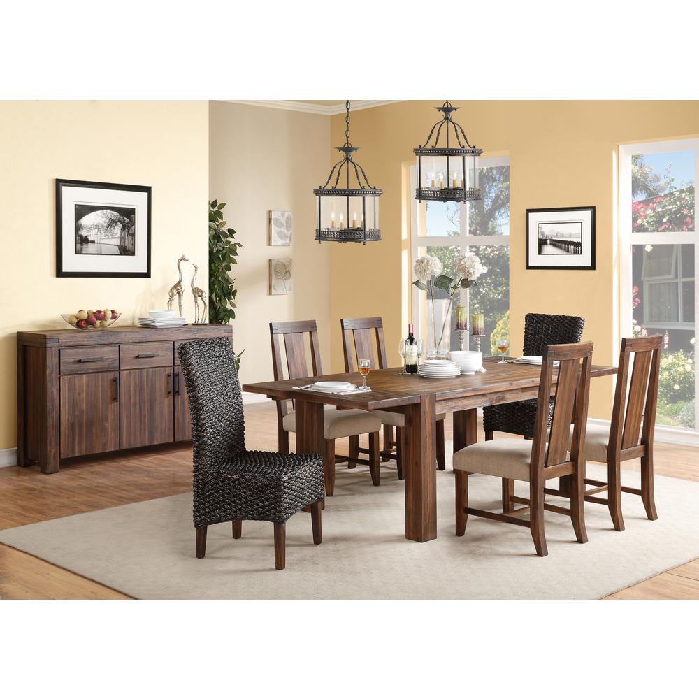 Meadow Solid Wood Extending Dining Table in Brick Brown. Picture 7