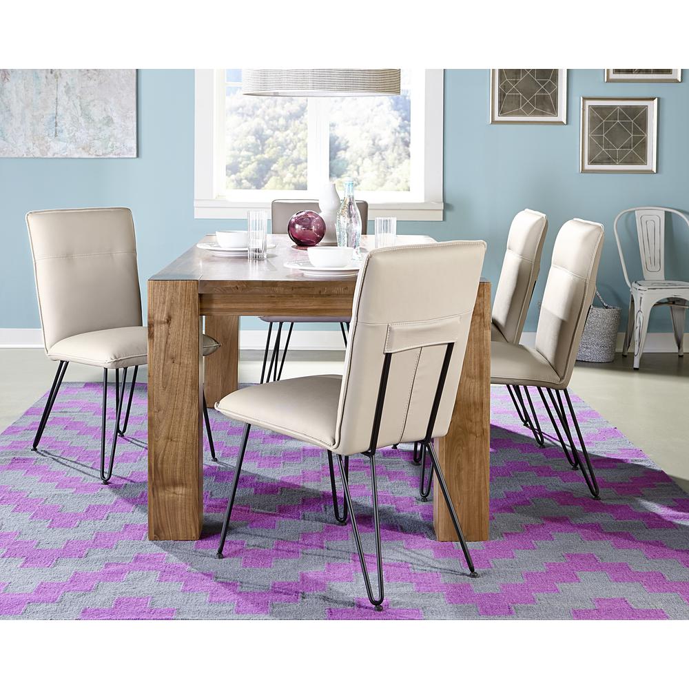 Demi Hairpin Leg Modern Dining Chair in Taupe, set of 2. Picture 2