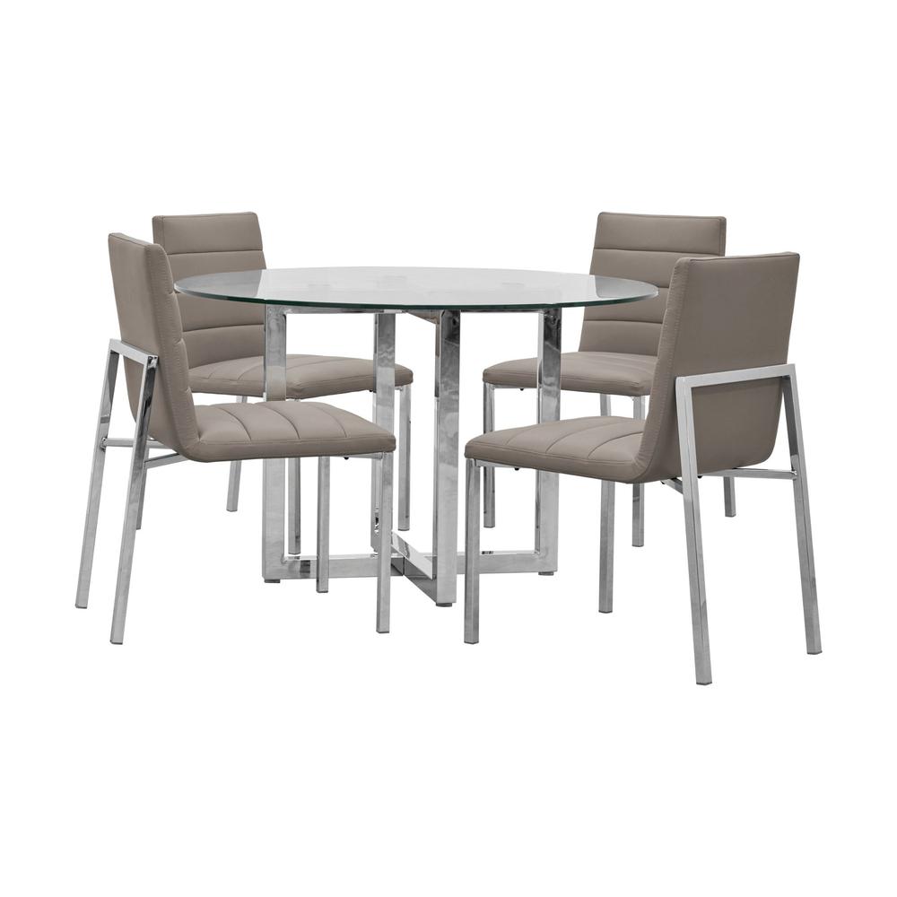 Amalfi Metal Back Chair in Taupe, set of 2. Picture 2