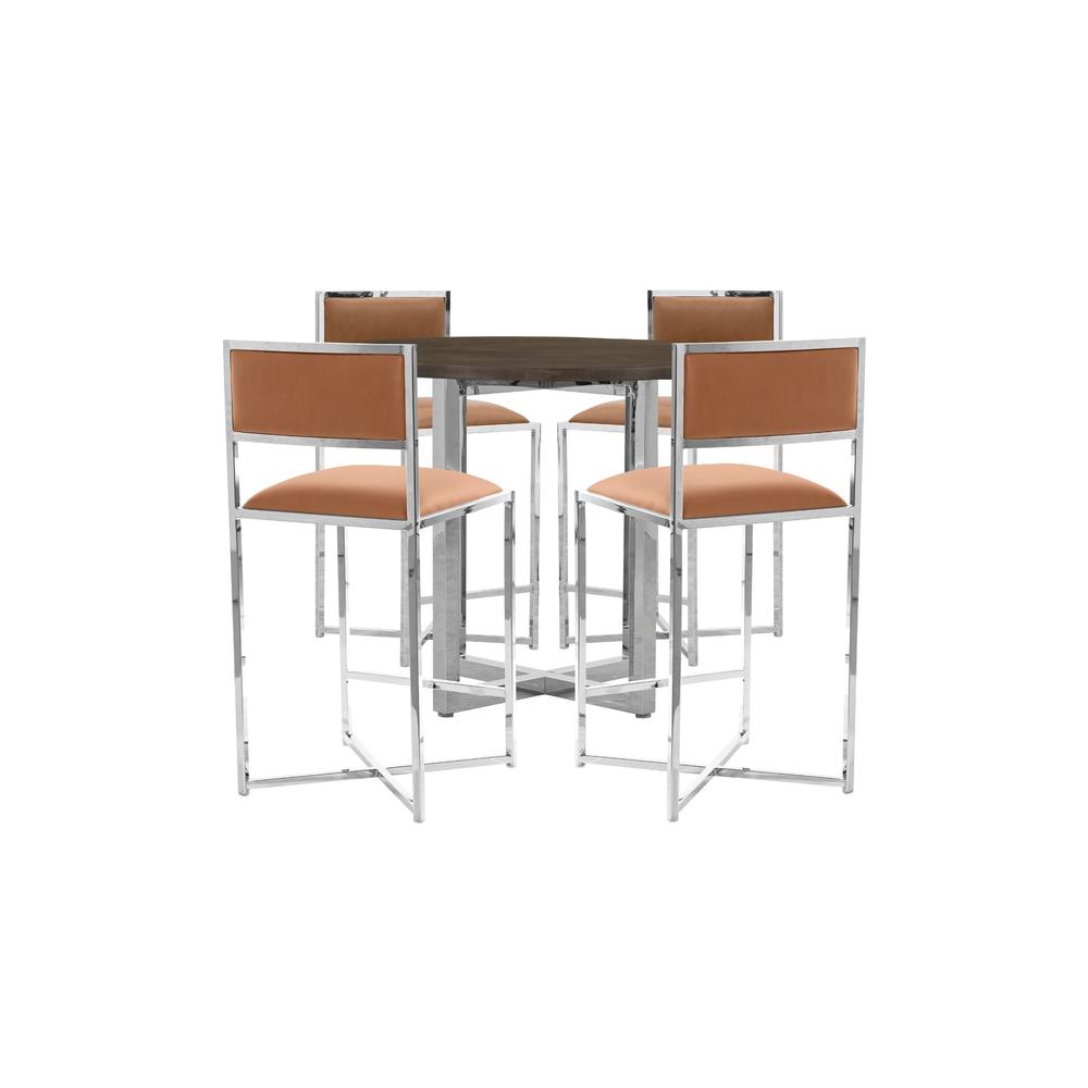 Amalfi X-Base Counter Stool in Cognac, set of 2. Picture 4