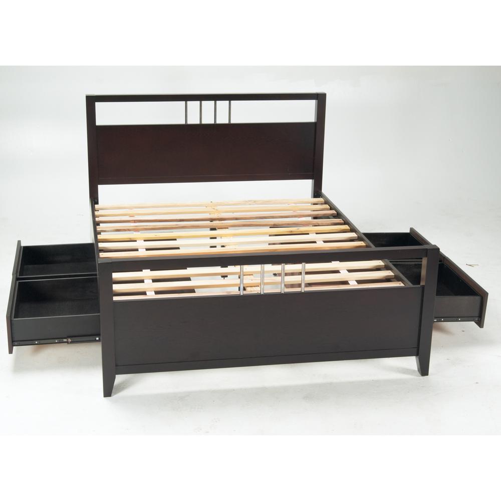 Nevis Platform Storage Bed in Espresso. Picture 5
