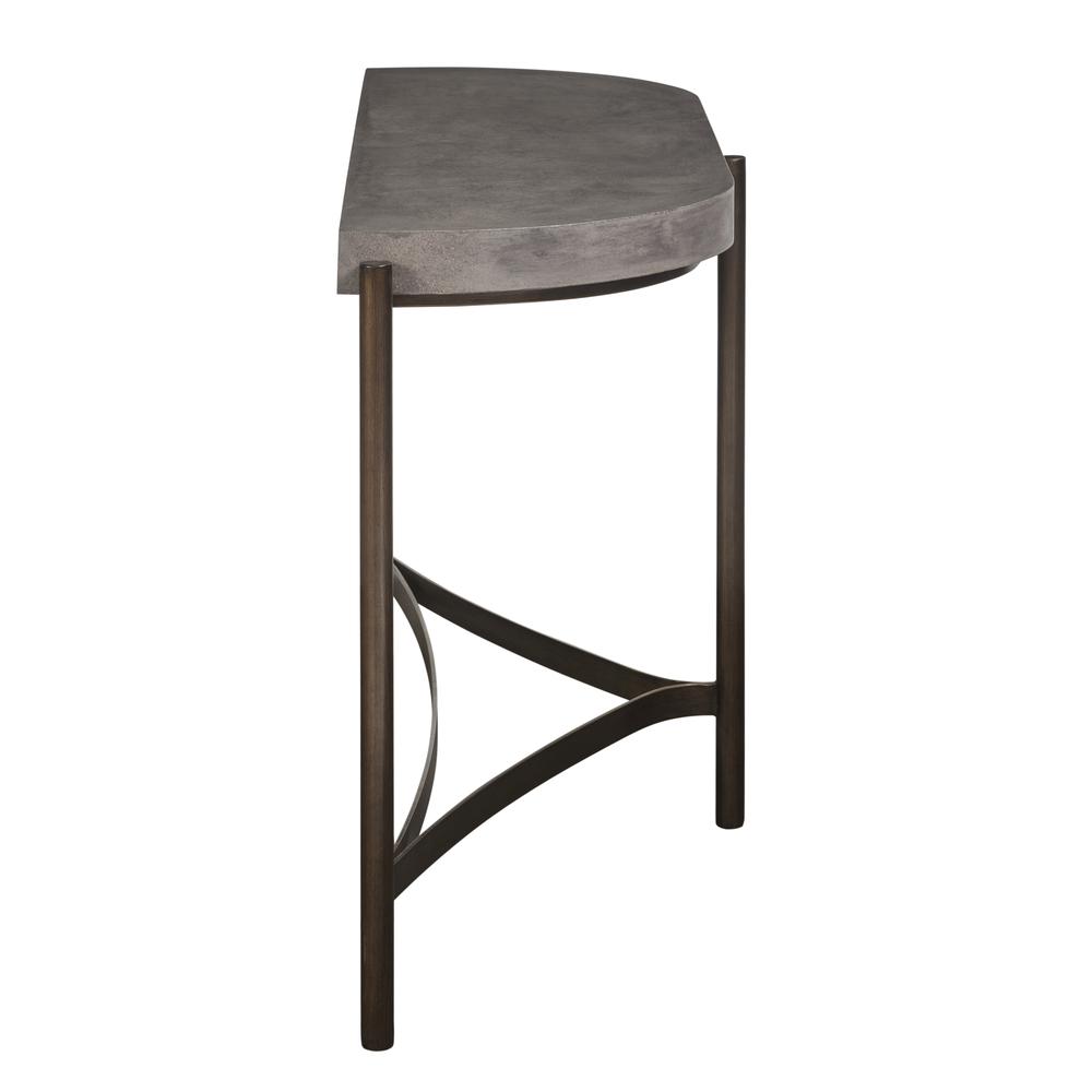 Lyon Semi-circular Natural Concrete and Metal Console Table. Picture 4