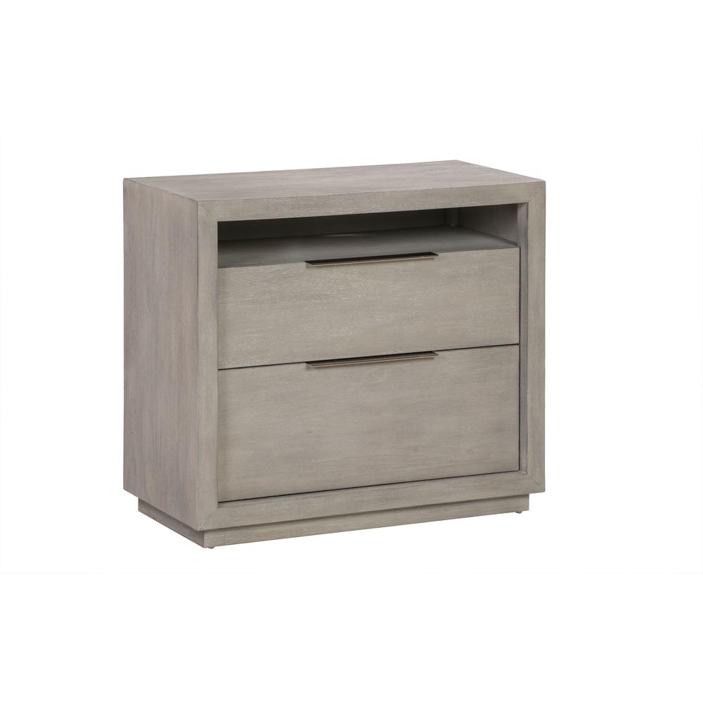 Oxford Two-Drawer Nightstand in Mineral. Picture 1