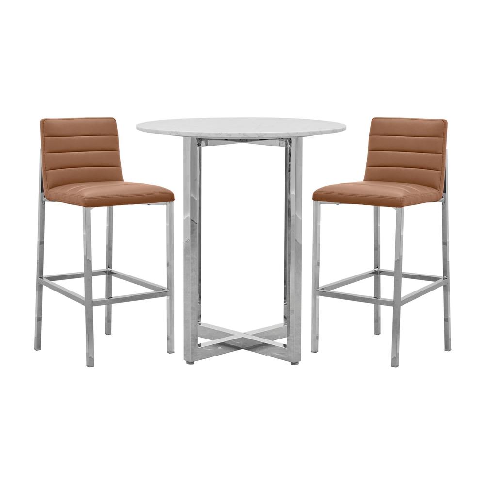 Amalfi Metal Back Bar Stool in Cognac, set of 2. Picture 5