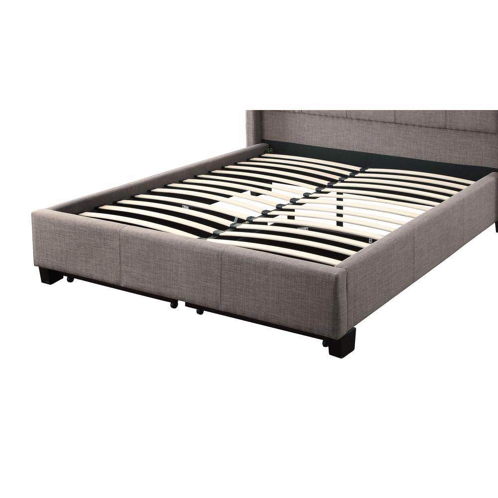 Royal Tufted Footboard Storage Bed in Dolphin Linen. Picture 8