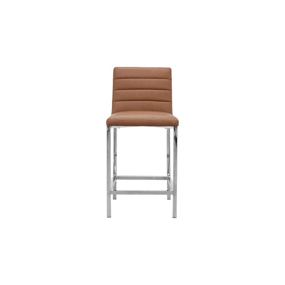 Amalfi Metal Back Counter Stool in Cognac, set of 2. Picture 2