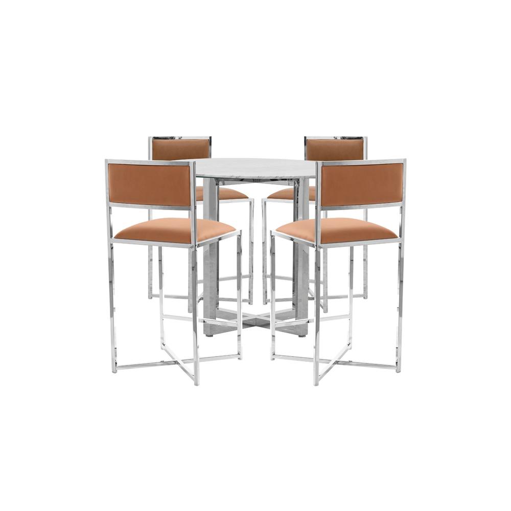 Amalfi X-Base Counter Stool in Cognac, set of 2. Picture 3
