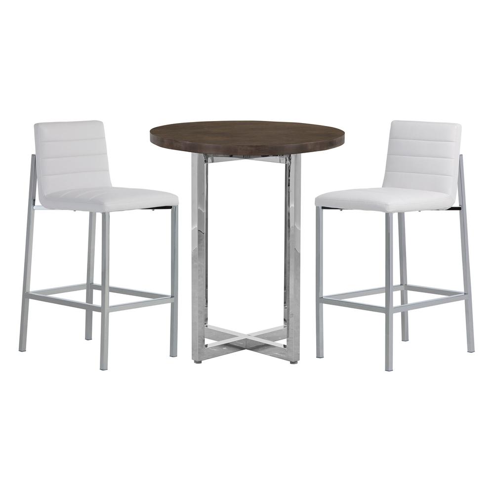 Amalfi Metal Back Bar Stool in White, set of 2. Picture 7