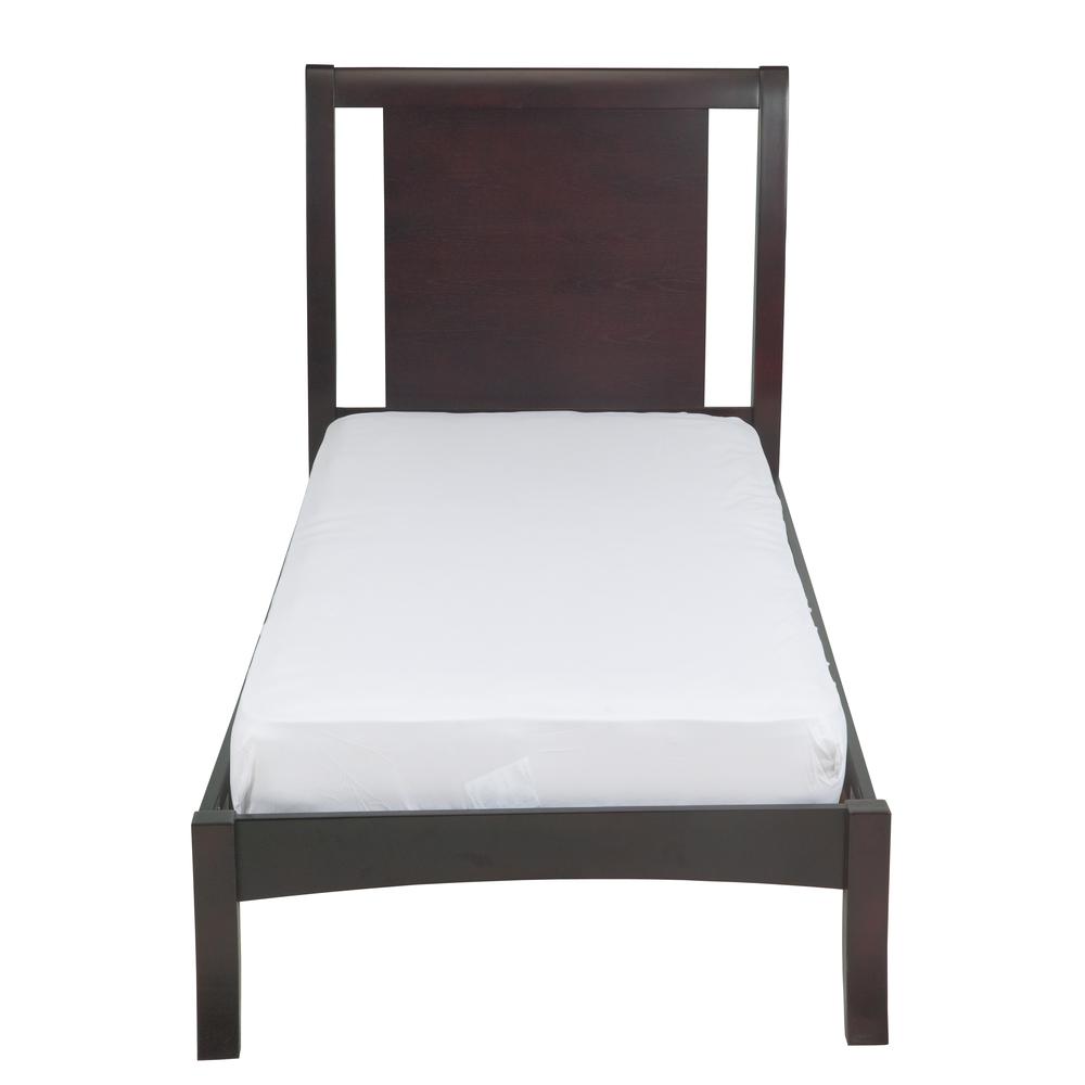 Nevis Wood Sleigh Bed in Espresso, Twin. Picture 6