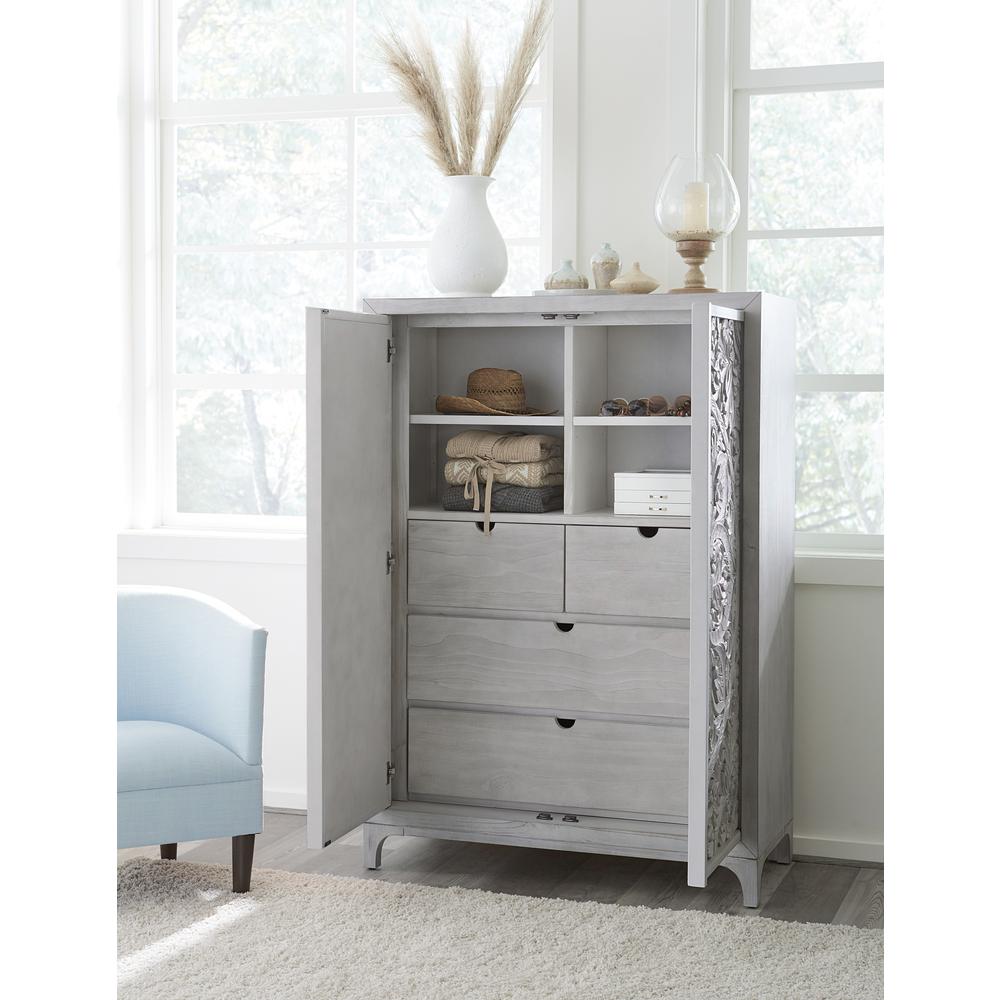 Boho Chic Wardrobe Chest in Washed White (2024). Picture 2