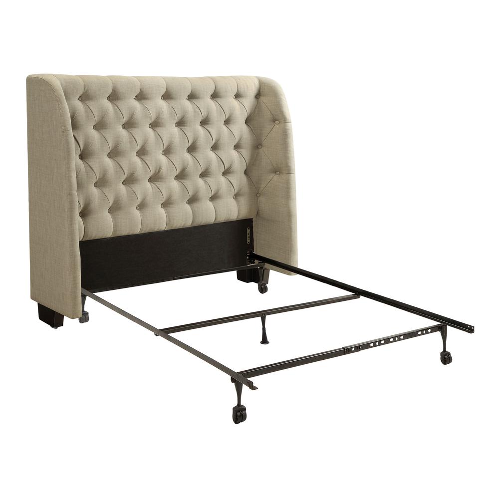 Levi Wingback Upholstered Headboard in Toast Linen. Picture 5