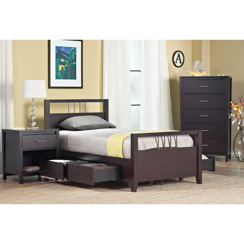 Nevis Platform Storage Bed in Espresso. Picture 5