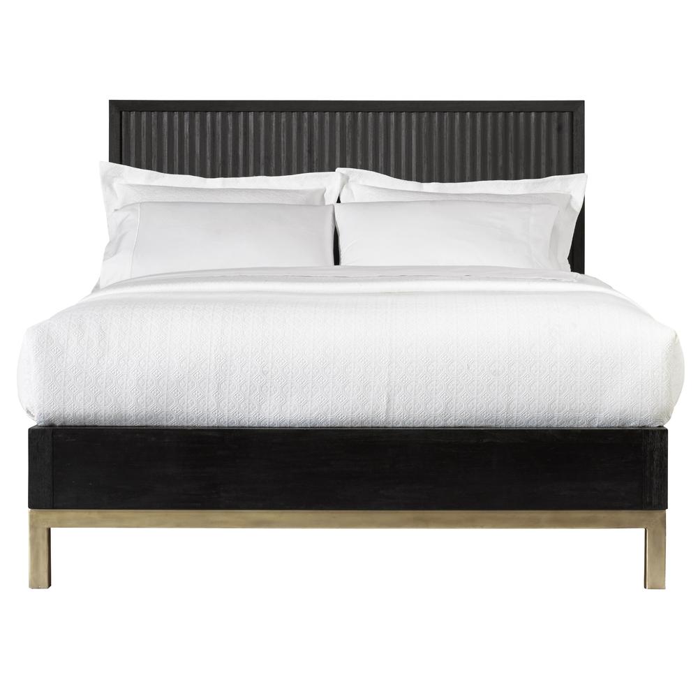 Kentfield Solid Wood Platform Bed in Black Drifted Oak. Picture 4