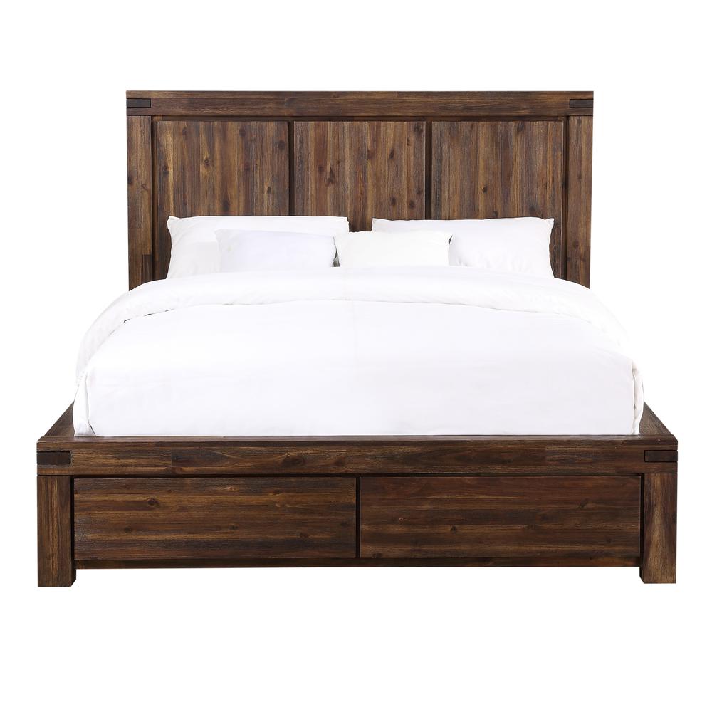 Meadow Solid Wood Footboard Storage Bed in Brick Brown. Picture 4