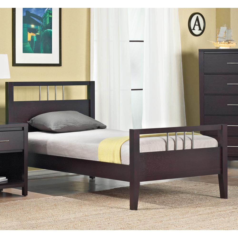 Nevis Wood Platform Bed in Espresso. Picture 2