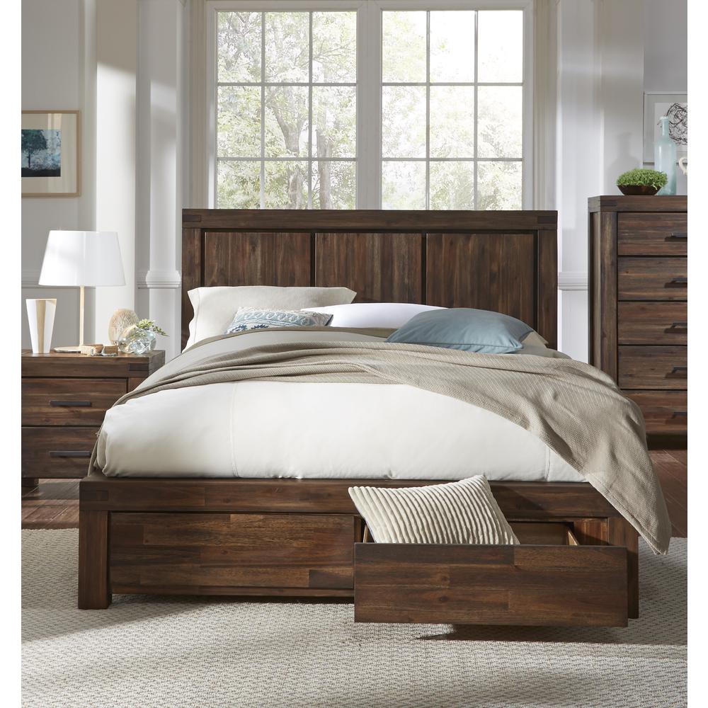 Meadow Solid Wood Footboard Storage Bed in Brick Brown. Picture 5