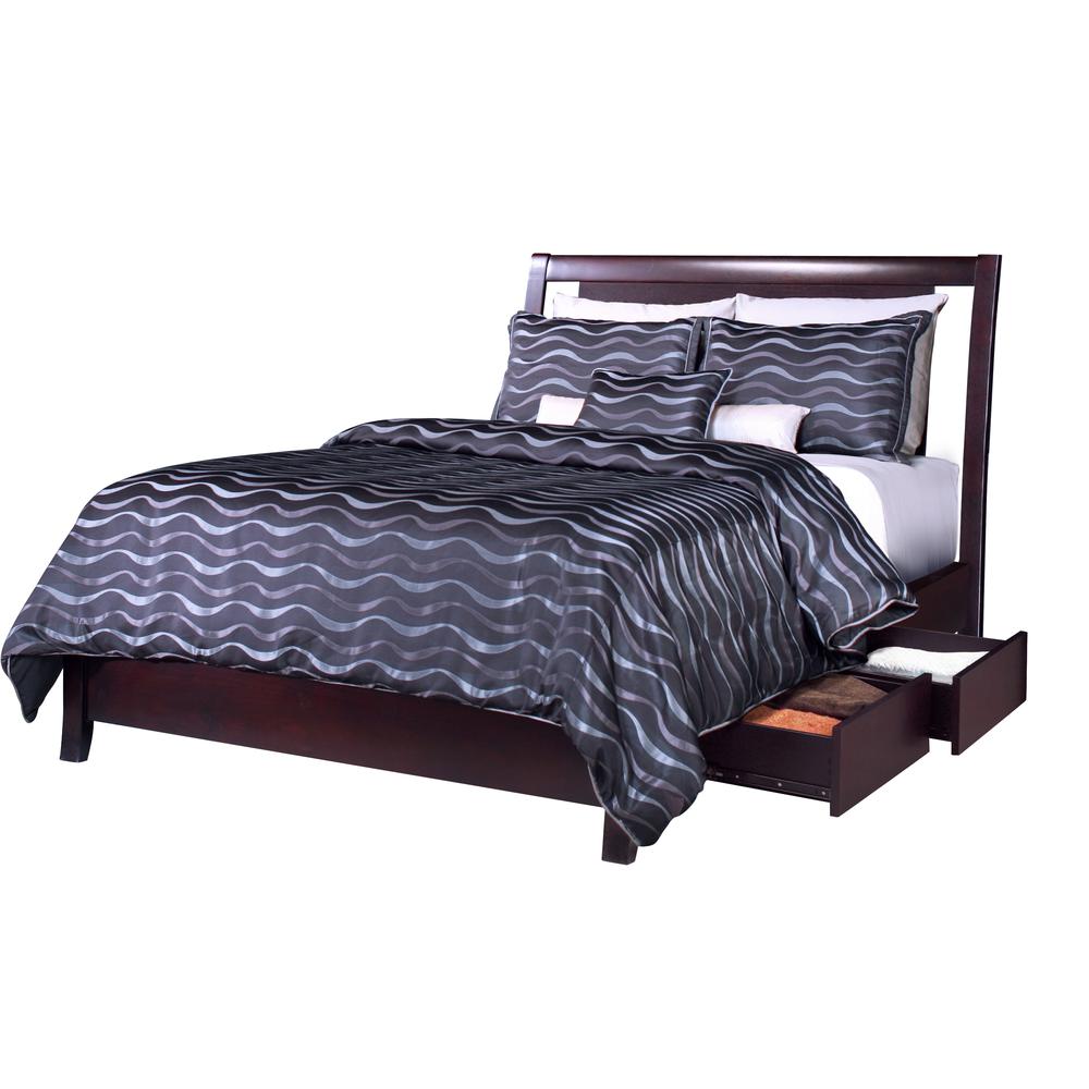 Nevis Low Profile Storage Bed in Espresso. Picture 6
