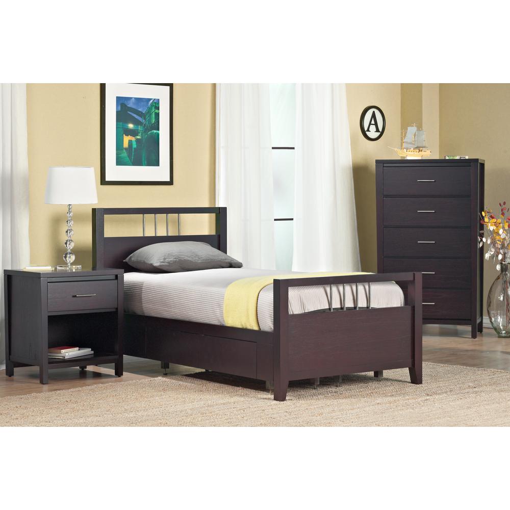 Nevis Platform Storage Bed in Espresso. Picture 4