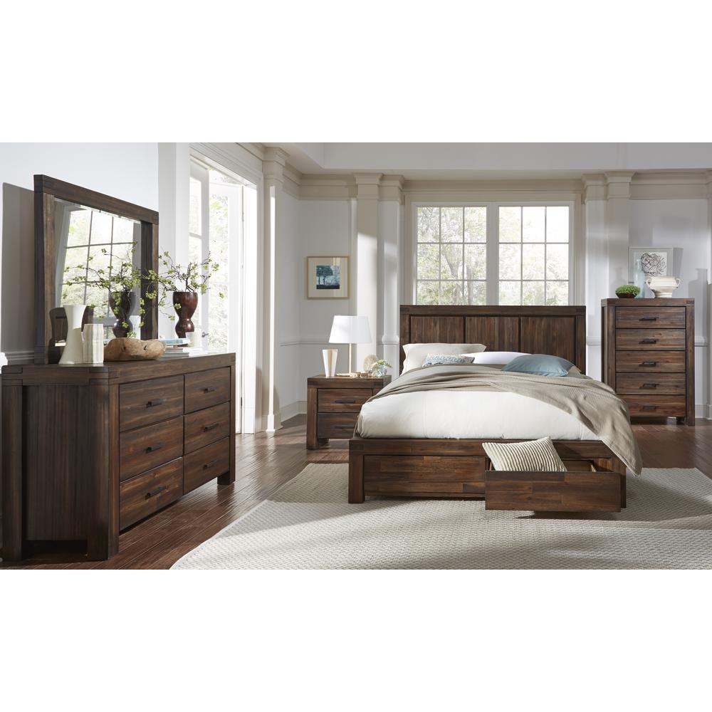 Meadow Solid Wood Footboard Storage Bed in Brick Brown. Picture 6